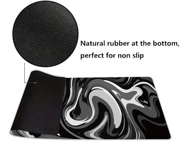 Large Gaming Mouse Pad - Black and White Mouse Pad with Stitched Edges, Extended XL Mousepad with Anti-Slip Rubber Base, Ink Liquid Wave Desk Mat...