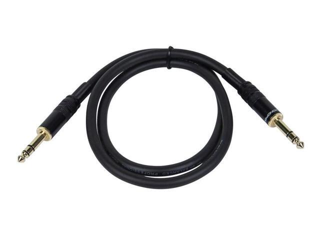 Monoprice 1/4-Inch TRS Male to 1/4-Inch TRS Male Cable - 50 Feet- Black, 16AWG, Gold Plated - Premier Series