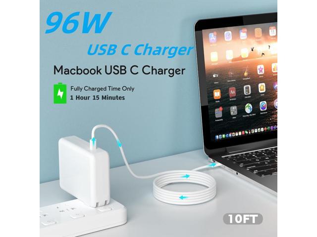 Mac Book Charge,Mac Book Air/Pro Charger,96W USB C Fast Power Adapter with 10Ft 140W USB C-C Cable Apple MacBook Charger Compatible with MacBook...