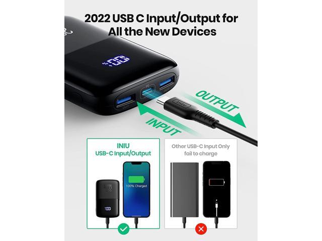 INIU Portable Charger, Smallest 22.5W 10000mAh Power Bank, USB C in/Output Fast Charging 3-Output Mini Battery Pack Charger with Phone Holder for...