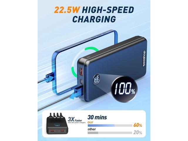 BEESHOP Portable Charger Power Bank - 37000mAh Portable Battery with 4 Built-in Cables, 22.5W Fast Charging Battery Pack Bank Compatible with...