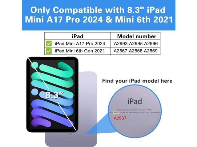 ProCase Smart Case for iPad mini 7 A17 Pro 2024/iPad Mini 6 2021 8.3 Inch iPad mini 7th/6th Gen Case, Hard Back Cover for iPad mini 8.3' 7th Gen...