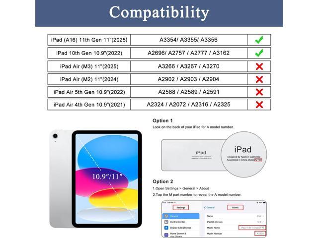 Soke Case for iPad (A16) 11th Generation 11-inch 2025, iPad 10th Generation 10.9-inch 2022, with Built-in Screen Protector and Kickstand, Rugged...