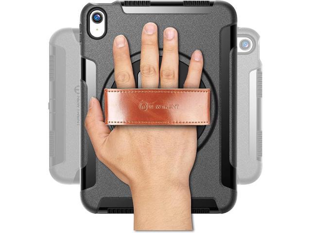 Original Rugged iPad Case for iPad 11 (A16) 11-inch (2025) & iPad 10th Gen 10.9-inch (2022) 360° Rotating Kickstand, Genuine Leather Hand Strap,...