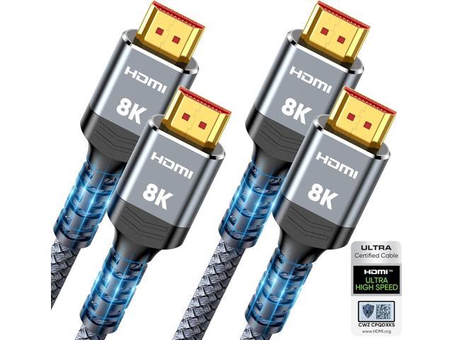 10K 8K HDMI 2.1 Cable 2-Pack 6.6FT, Highwings Certified 48Gbps Ultra High Speed Slim HDMI Cord,Support 4K@120Hz 8K@60Hz, HDCP 2.2 & 2.3, Dynamic...