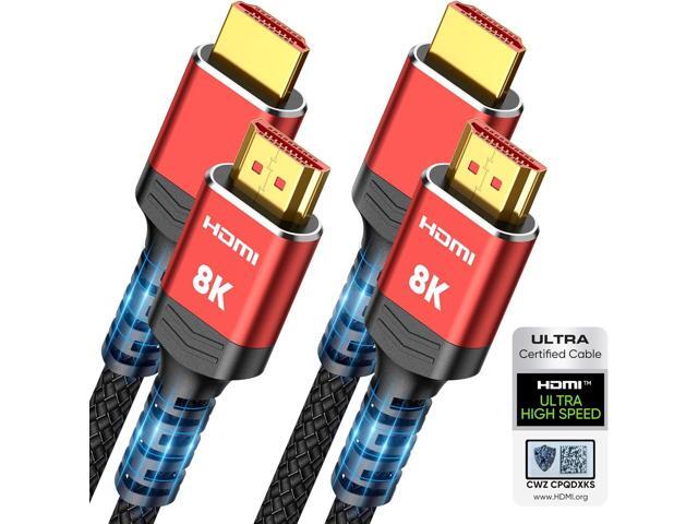 Highwings 8K 10K HDMI 2.1 Cable 6.6FT/2M 2-Pack, Certified Ultra High Speed HDMI Cable Braided Cord-4K@120Hz 8K@60Hz, DTS:X, HDCP 2.2 & 2.3, HDR 10...
