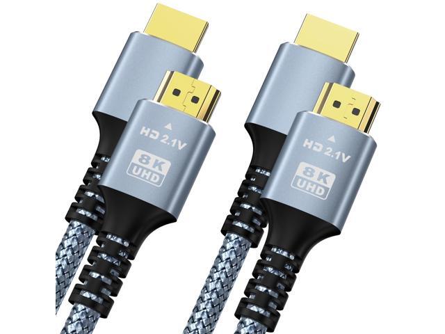 8K 10K 4K HDMI Cable 48Gbps 2-Pack 10FT/3M, Certified Ultra High Speed HDMI Cable Braided Cord-4K@120Hz 8K@60Hz, DTS:X, HDCP 2.2 & 2.3, HDR 10...