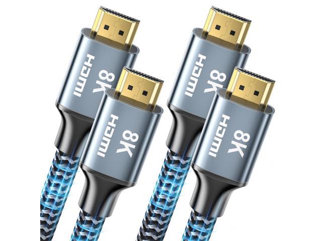 8K HDMI Cable 10 ft 2Pack, 48Gbps High Speed HDMI 2.1 Cable, Braided HDMI Cable 2.1 8K 60Hz 4K 120Hz Support for HDR eARC HDCP 2.2/2.3, HDMI Cord...