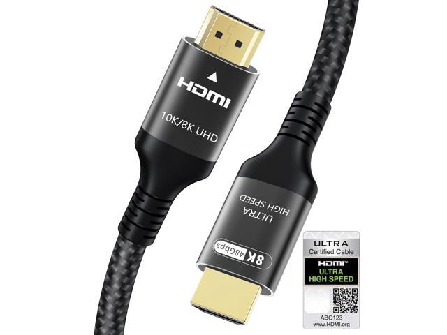 Certified 10K 8K HDMI 2.1 Cable 10 FT, 48Gbps Ultra High Speed HDMI Cord Ethernet CEC 4K 240Hz 165Hz 144Hz 120Hz 8K 60Hz eARC Netflix HDCP2.3...