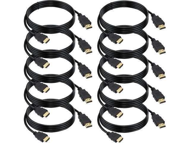 HDMI Cable 6 FT 10-Pack, 4K HDMI Computer Cable 6FT, Shielded HDMI 2.0 CL3 Rated Cord for Smart Monitor with Streaming TV, 4K, 1080P@144Hz,ARC &...