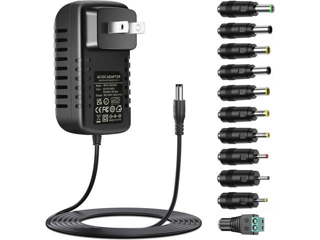 12V 3A AC Adapter Power Supply DC12V Charger 36W with 11 DC Plug Tips AC-DC 12Volts 3Amps 2.5A 2A 1.5A 1A Power Adapter for PC Monitor LED Strip...