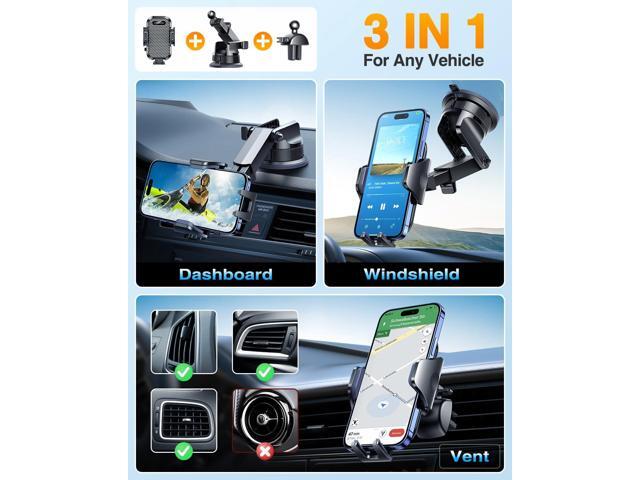 VANMASS [Pro Version] Universal Car Phone Mount [2025 Super Suction Cup] Phone Holder for Car, Cell Phone Car Mount for Windshield Dash Vent Truck...