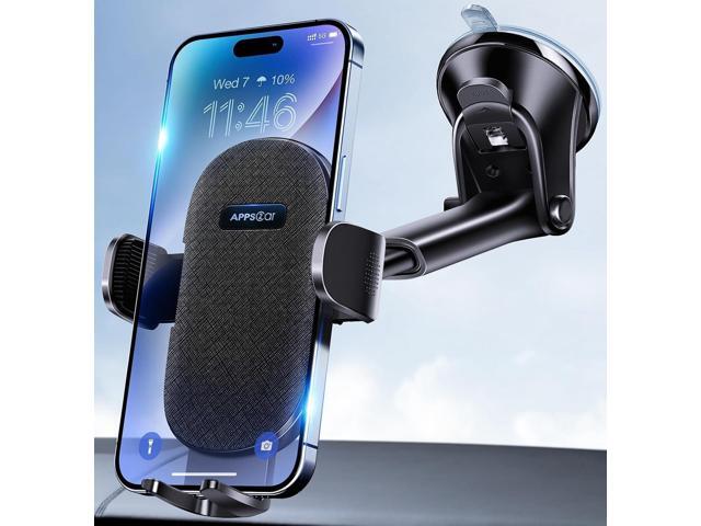 APPS2Car Car Phone Holder Mount, Dashboard/Windshield/Cell Phone Holder for Car, Compatible with iPhone, Samsung, All Phones,Black