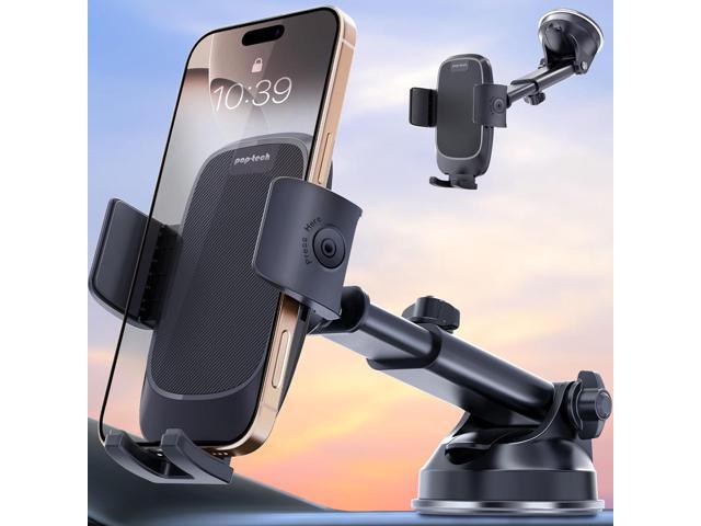 pop-tech Phone Mount for Car, [Military-Grade Suction] Universal Cell Phone Holder for Your Car Dashboard Windshield Window, Automobile Cradle Fit...