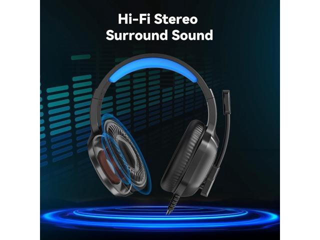 A36 Gaming Headset with Microphone for Pc, Xbox One Series X/s, Ps4, Ps5, Switch, Stereo Wired Noise Cancelling Over-Ear Headphones with Mic for...