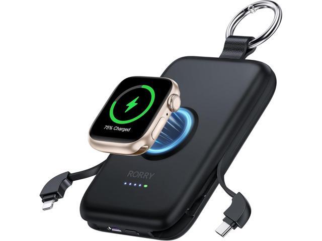 RORRY Portable Charger, 10000mAh PD 20W Fast Charging Portable Charger Power Bank with Built in Cables, Travel Battery Pack for iPhone and Apple...