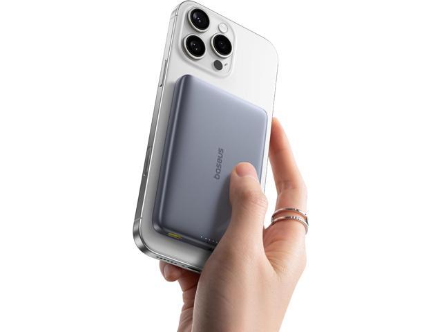 Baseus Picogo Magsafe Portable Charger, Qi2 Certified 0.5' Ultra Slim 15W Wireless Power Bank, 10000mAh 27W Fast Charging Magnetic Battery Pack...