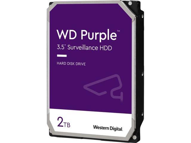 Western Digital Purple WD22PURZ 2 TB Hard Drive - 3.5' Internal - SATA (SATA/600) - Conventional Magnetic Recording (CMR) Method - Video.