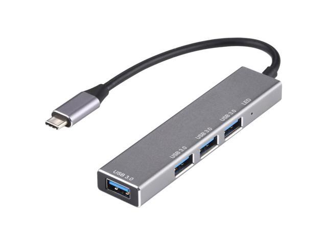 USB Hub 3.0 Splitter, 3019T 4 x USB 3.0 to USB-C / Type-C Aluminum Alloy HUB Adapter with LED Indicator