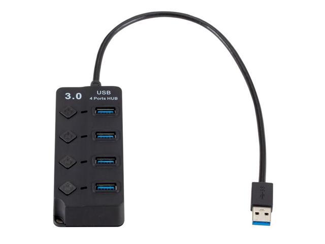 USB Hub 3.0 Splitter, 4 Ports USB 3.0 Hi Speed Multi Hub Expansion with Switch for PC & Laptop