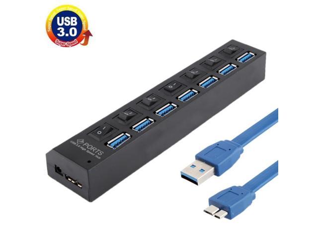 USB Hub 3.0 Splitter, 7 Ports USB 3.0 HUB, Super Speed 5Gbps, Plug and Play, Support 1TB