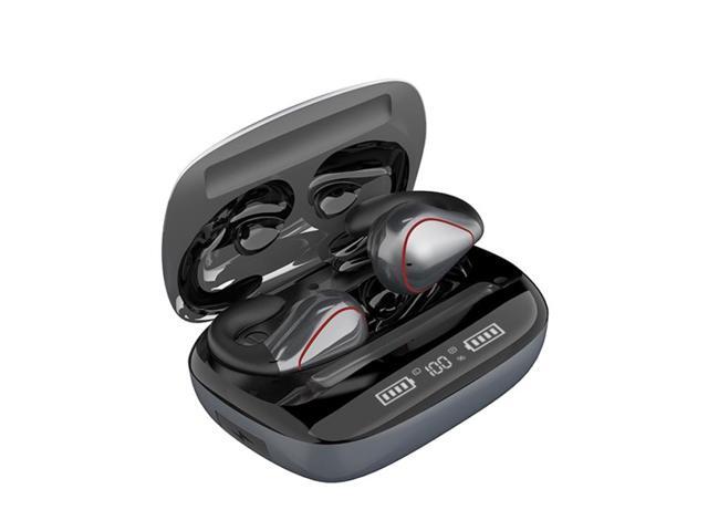 T20 TWS Bluetooth 5.0 Touch Wireless Bluetooth Earphone with Three LED Battery Display & Charging Box, Support Call & Voice Assistant(Black) (Gun...
