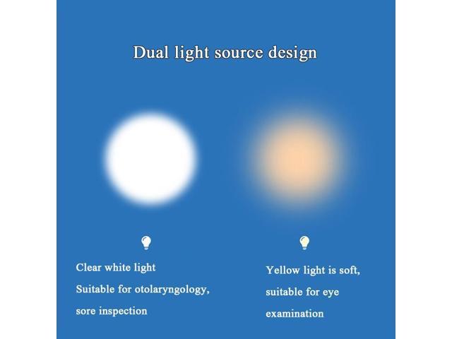 Flashlight Pupil Pen Light Yellow White Dual Light Source Dental Light LED Stainless Steel Morning Inspection Light Flashlight Pupil Pen Light...