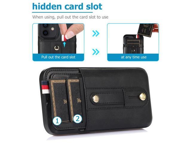 For iPhone 14 Wristband Kickstand Wallet Leather Phone Case
