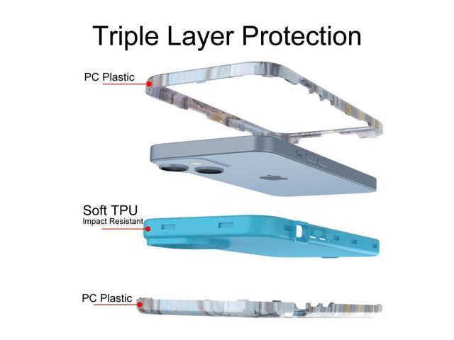 For iPhone 14 Varnishing Water Stick TPU + Hard Plastic Phone Case