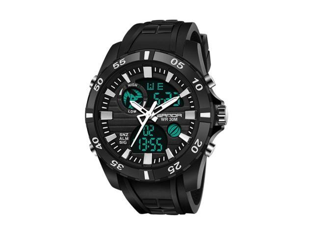 SANDA 791 Watch Genuine Fashion Sports Multifunction Electronic Watch Popular Men luminous Wrist Watch(Yellow) (White)