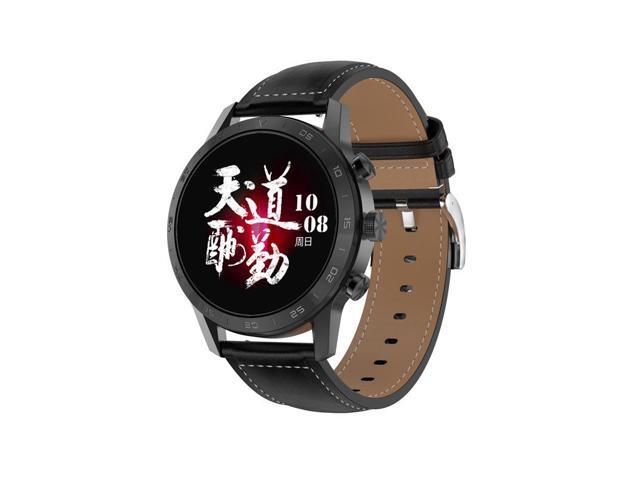 Dt70 Smart Watch 1.39-Inch Amoled Screen Bluetooth Calling Rotating Button Wireless Charger Local Music (Black Leather)