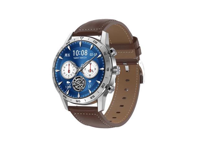 Dt70 Smart Watch 1.39-Inch Amoled Screen Bluetooth Calling Rotating Button Wireless Charger Local Music (Brown Leather)
