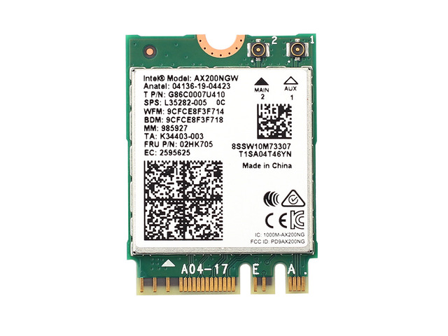 3000Mbps Dual Band Wi-Fi 6 Intel AX200 Gig+ Desktop Kit Bluetooth 5.1 For M.2 2230 Key E Wireless Adapter AX200NGW NGFF Network Card, 2.4Ghz/5Ghz,...