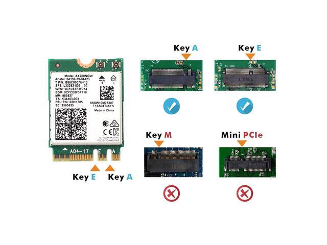 3000Mbps Dual Band Intel Wi-Fi 6 AX200 (Gig+) Desktop Kit Bluetooth 5.1 For M.2 2230 Key E Wireless Adapter