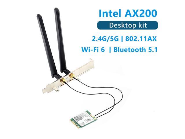 3000Mbps Dual Band Intel Wi-Fi 6 AX200 (Gig+) Desktop Kit Bluetooth 5.1 For M.2 2230 Key E Wireless Adapter