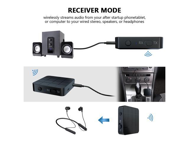2 IN 1 Bluetooth 5.0 Transmitter Receiver Wireless Audio Aux 3.5mm Adapter For TV Computer Speaker Car Stereo 3.5mm AUX Jack RCA Adapter