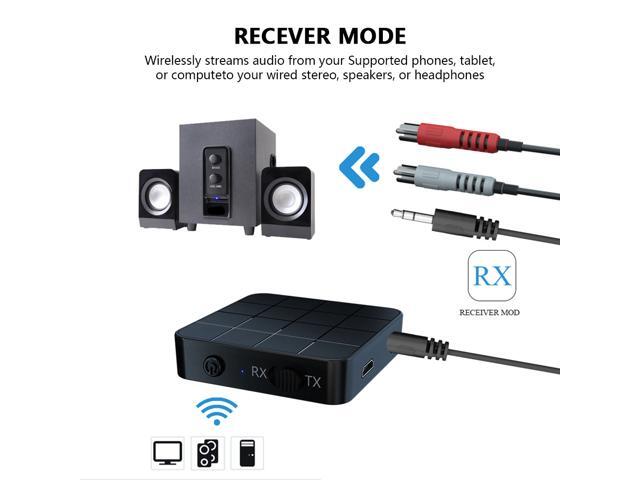 2 IN 1 Bluetooth 5.0 Transmitter Receiver Wireless Audio Aux 3.5mm Adapter For TV Computer Speaker Car Stereo 3.5mm AUX Jack RCA Adapter