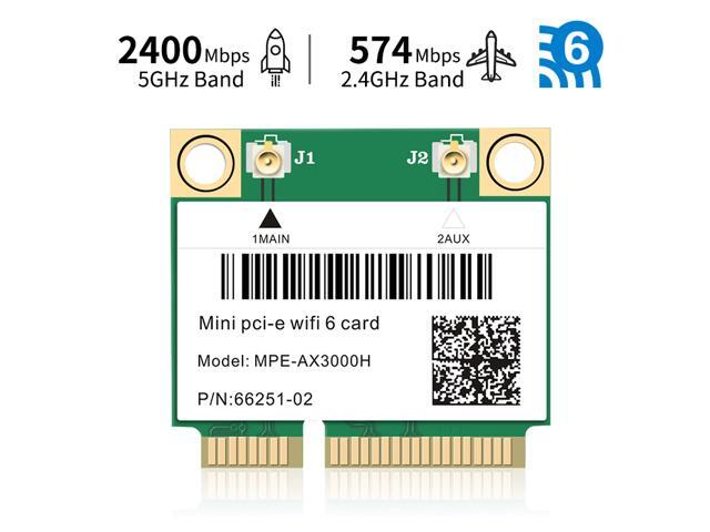 Mini PCIE Wi-Fi 6 Bluetooth 5.0 MPE-AX3000 WifI Card Wireless Dual Band 3000Mbps Half Mini PCI-E Network Wlan WIFI Card, 802.11ax/ac 2.4Ghz/5Ghz...