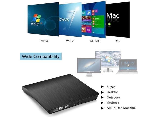 External Optical CD Drive, USB 3.0 Portable CD/DVD +/-RW Slim DVD/CD ROM Rewriter Burner Reader Player For Laptop Desktop PC dvd burner dvd...