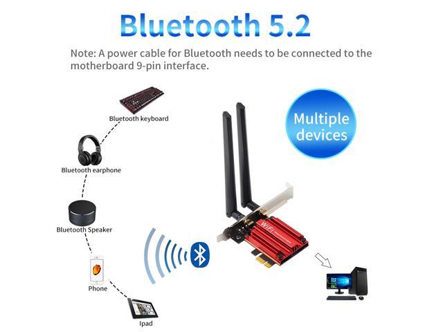 AX3000 Bluetooth 5.3 Wifi 2 In 1 WIFI 6E Intel AX210 PCI Express WifI 6 Adapter Tri band 5374M Wireless PCIE Network Card Windows 11 Window 10 For...