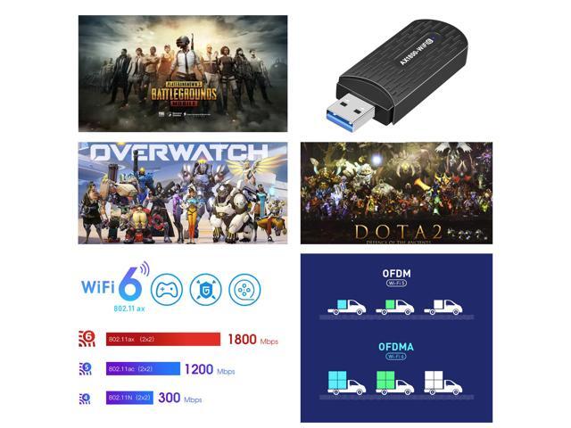 TelDaykemei WiFi 6 USB Adapter Dual Band AX1800 2.4G/5GHz Wireless Wi-Fi Dongle Network Card USB 3.0 WiFi6 Adapter For Windows 7/10/11