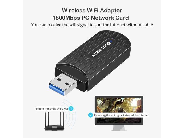 TelDaykemei WiFi 6 USB Adapter Dual Band AX1800 2.4G/5GHz Wireless Wi-Fi Dongle Network Card USB 3.0 WiFi6 Adapter For Windows 7/10/11