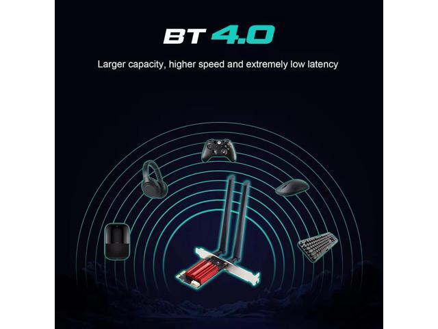 TelDaykemei WiFi 5 PCI-E Wireless Adapter AC1200 Network Card Dual Band 2.4G/5GHz 802.11AC For Bluetooth 4.0 Desktop Windows 7/8/10/11
