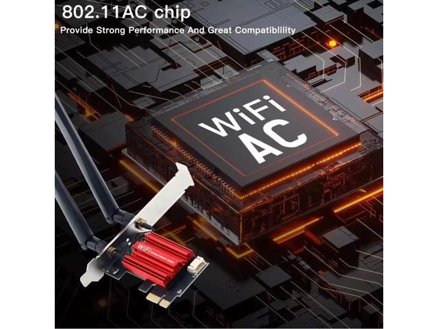 TelDaykemei WiFi 5 PCI-E Wireless Adapter AC1200 Network Card Dual Band 2.4G/5GHz 802.11AC For Bluetooth 4.0 Desktop Windows 7/8/10/11