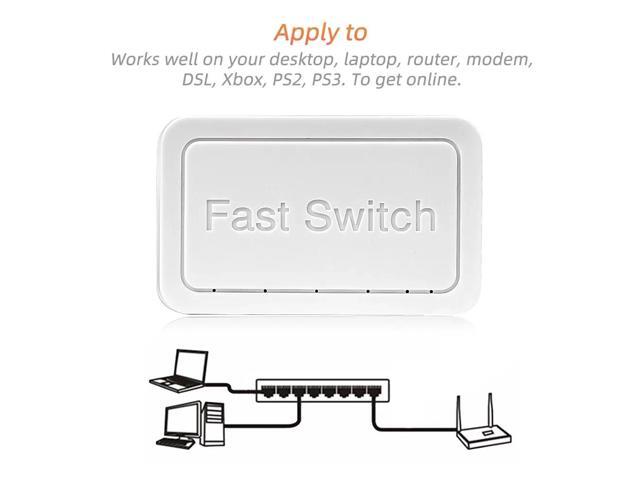 TelDaykemei 10/100 / 1000Mbps Mini Gigabit Network Switch 5 Port Ethernet Switch Internet Splitter Desktop RJ45 Hub