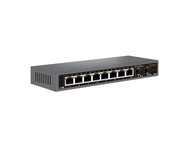 TelDaykemei 8+2 Ports 2.5G Ethernet Network Switch 2500BASE-TX Switch with 2*10G SFP Port for IP Camera/CCTV Security