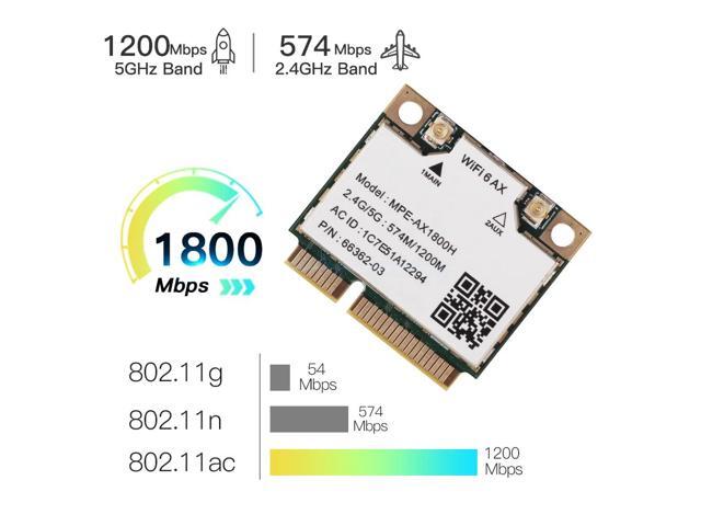 TelDaykemei Wi-Fi 6 MT792 Dual Band WiFi 6 Bluetooth 5.2 Card For Mini pcie Adapter Wireless Adapter 2.4G/5Ghz For Laptop/PC