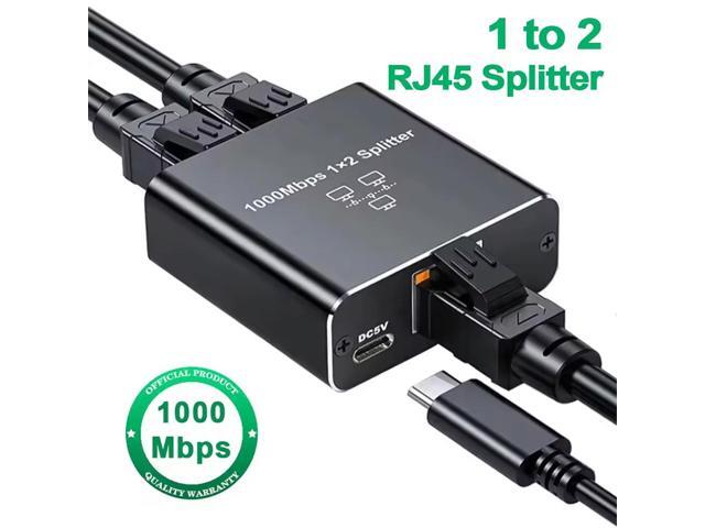 TelDaykemei Rj45 Splitter 1 to 2 Gigabit Ethernet Adapter Internet Network Cable Extender Rj45 Connector for PC TV Box Router Sharer