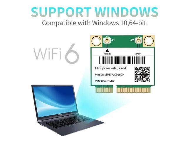 TelDaykemei Wifi 6 3000Mbps Bluetooth 5.2 Mini PCI-E Card For AX200 AX200HMW Wireless Adapter MPE-AX3000H For Laptop Win 10 11 60CM Built-in antenna