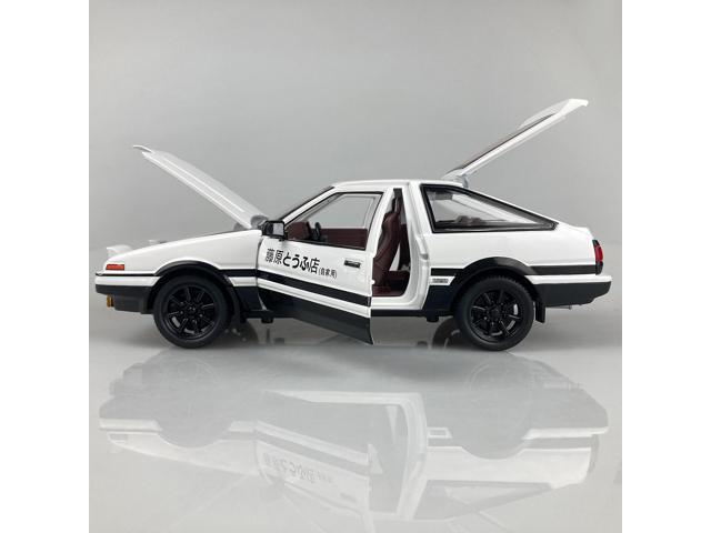 MiniAuto 1:20 Scale Initial D Trueno AE86 Sprinter Alloy Diecast Model Pop-up Headlights the Drift Car of Fujiwara Takumi (White)